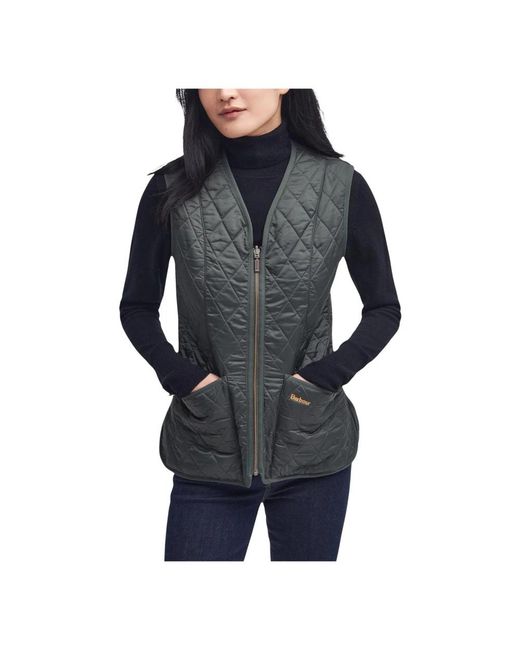 Barbour Jassen ,Groen ,Mouwloos Liner Jacket Met Diamantstiksels in het Black