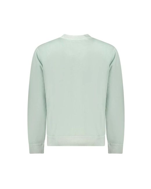 Boss Grüner gebürsteter baumwollpullover mit logo in Green für Herren