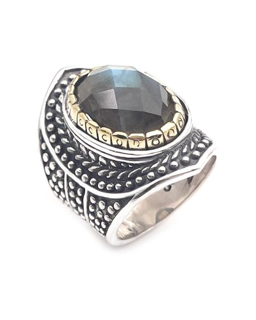 JALAN JALAN Metallic Labradorit facettierter ring