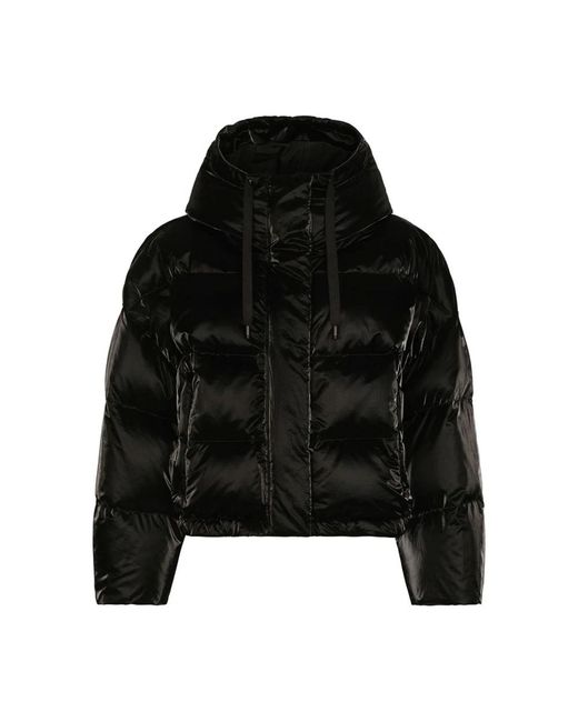 Dolce & Gabbana Black Coated Down Jacket
