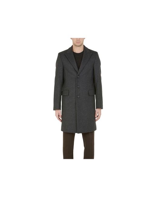 Paolo Pecora Black Single-Breasted Coats for men