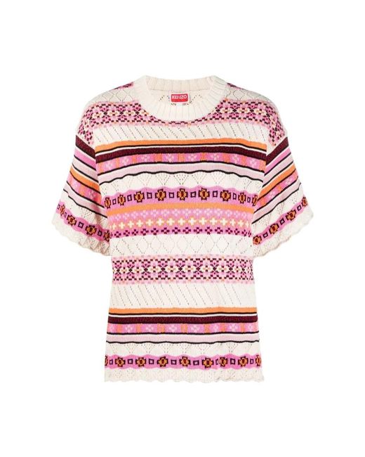 Multi colour scallop sweater KENZO de color Rosa | Lyst
