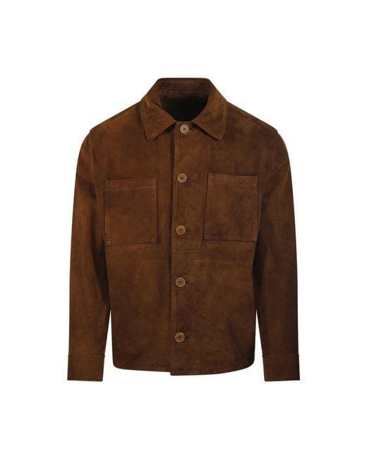 Salvatore Santoro Brown Leather Jackets for men