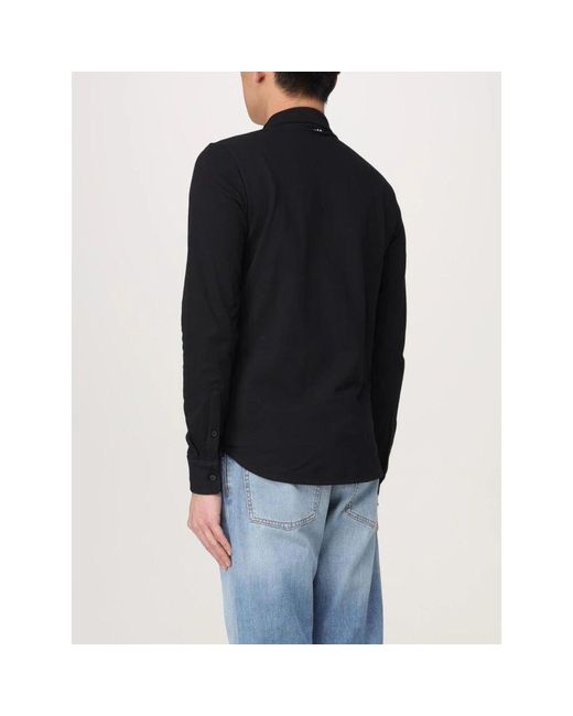 Add Herren Freizeit Langarmhemd in Black für Herren