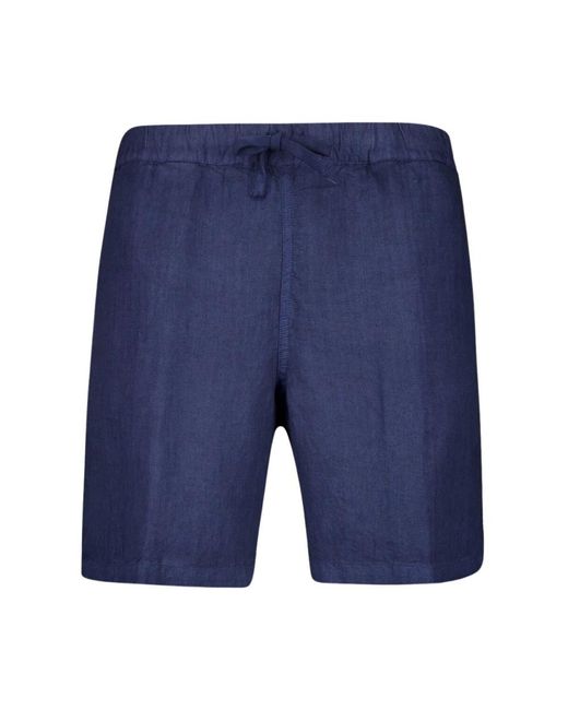 120% Lino Blue Casual Shorts for men