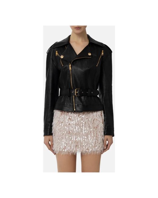 Jackets > leather jackets Elisabetta Franchi en coloris Black