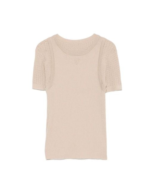 Acne Natural Round-Neck Knitwear