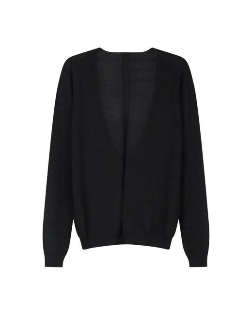 Rick Owens Black V-Neck Knitwear