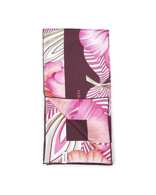 Ferragamo Pink Silky Scarves