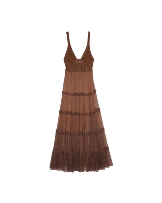 Ermanno Scervino Brown Maxi Dresses