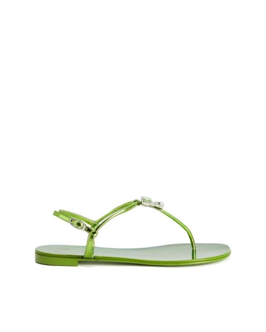 Giuseppe Zanotti Green Flat Sandals
