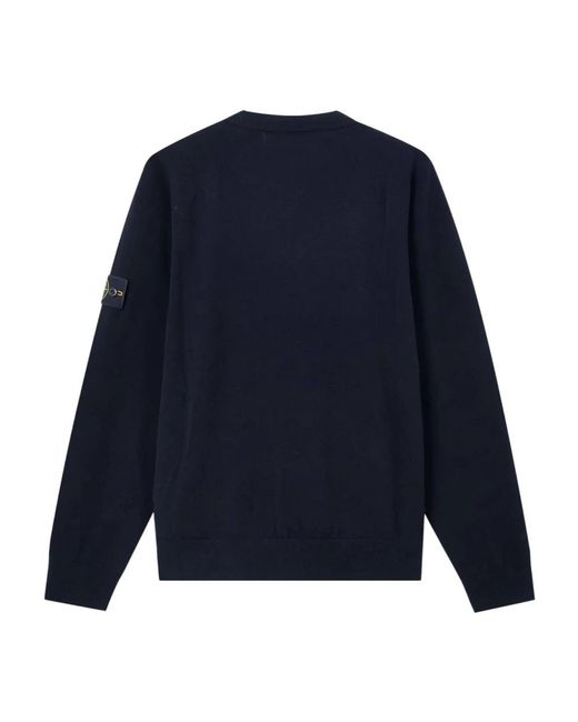 Stone Island Blue Round-Neck Knitwear for men