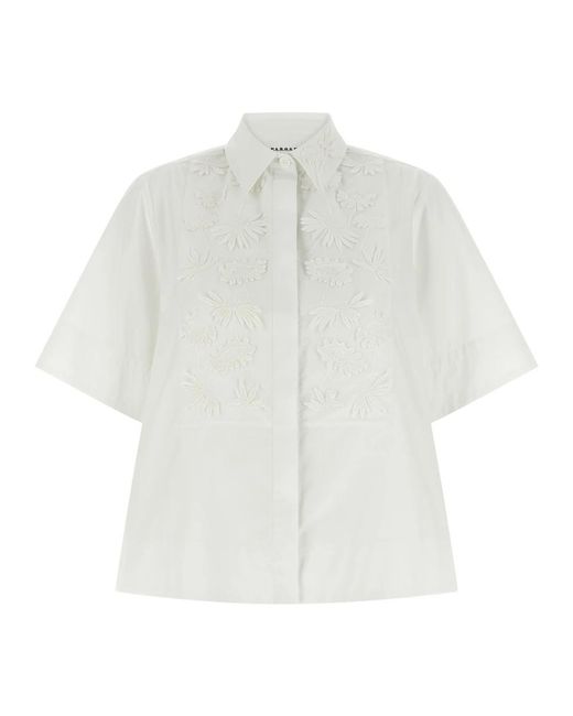 P.A.R.O.S.H. Overhemden ,Wit ,Katoen Cubo 26 Katoen Poplin Shirt in het White