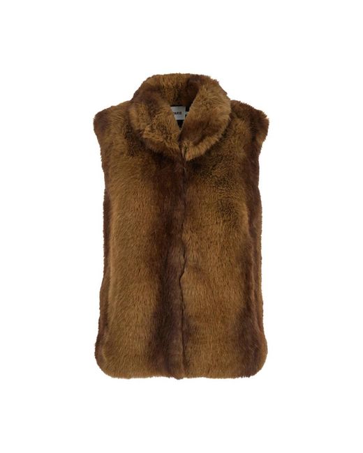 Apparis Jassen ,Bruin ,Bruine Jassen Laila Mink Vest in het Brown