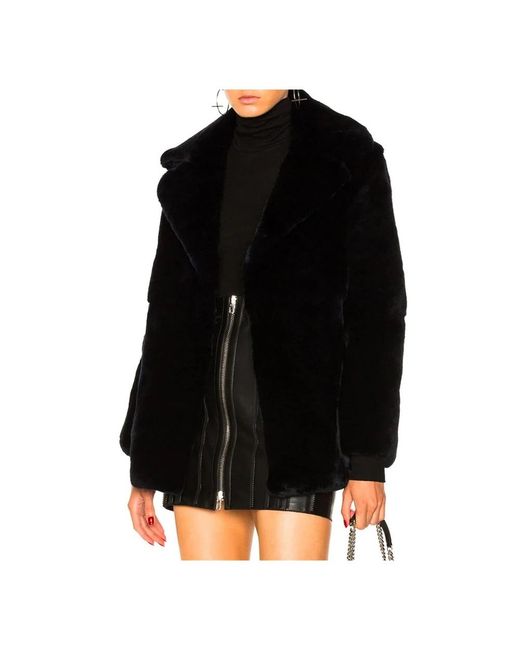 Alberta Ferretti Friday Rabbit Fur Jacket in het Black
