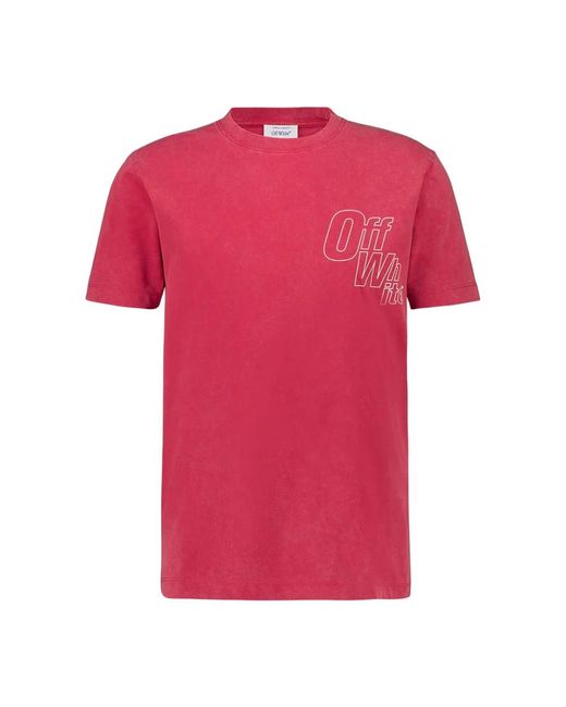 Off-White c/o Virgil Abloh Pink Off Cotton T-Shirt for men