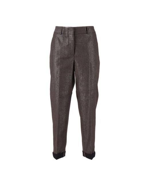 Peserico Gray Slim-Fit Trousers