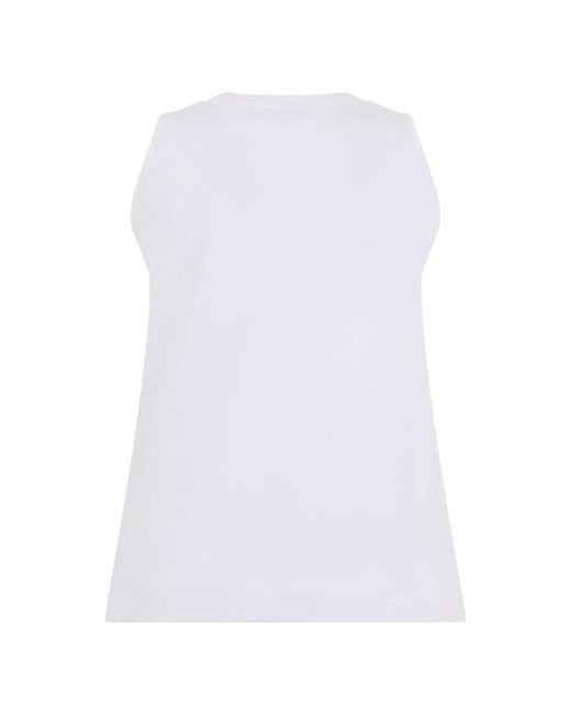 Laminar White Sleeveless Tops