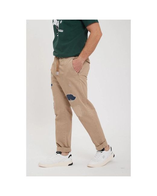White Sand Natural Slim-Fit Trousers for men