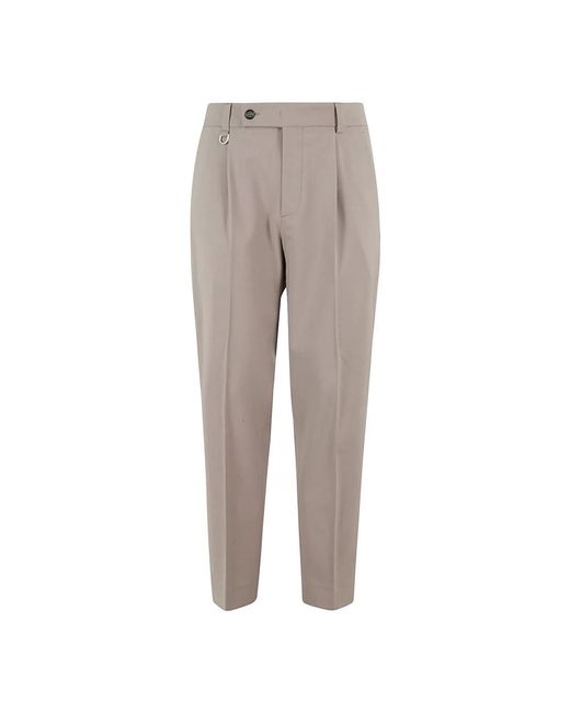 Trousers > slim-fit trousers Paolo Pecora pour homme en coloris Gray