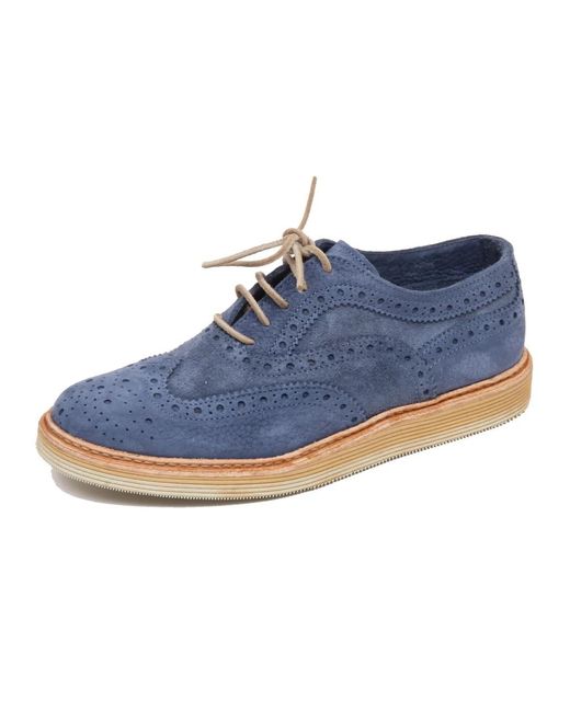 Corvari Blue Laced Shoes for men