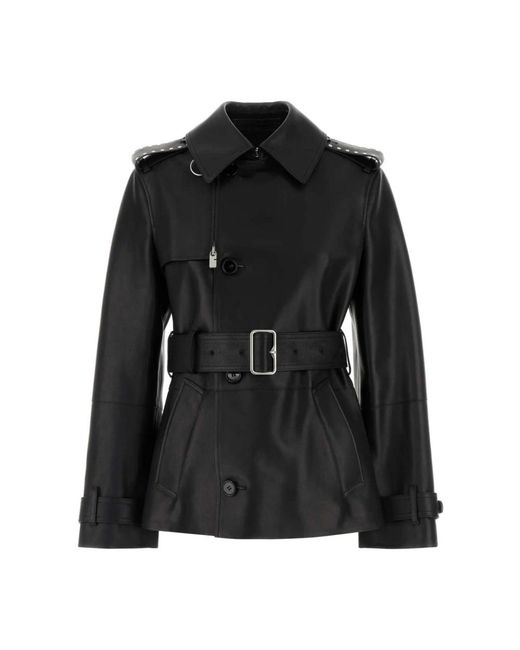 Burberry Black Leather Jackets