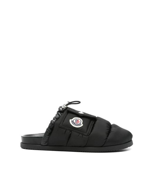 Moncler Black Slippers