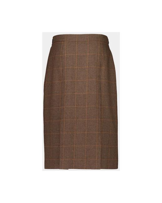 Saint Laurent Brown Midi Skirts