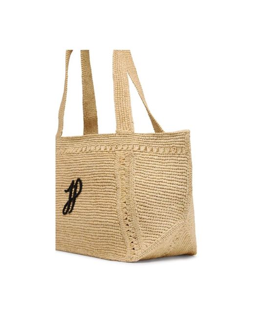 Patou Natural Bestickte Logo-Tragetasche
