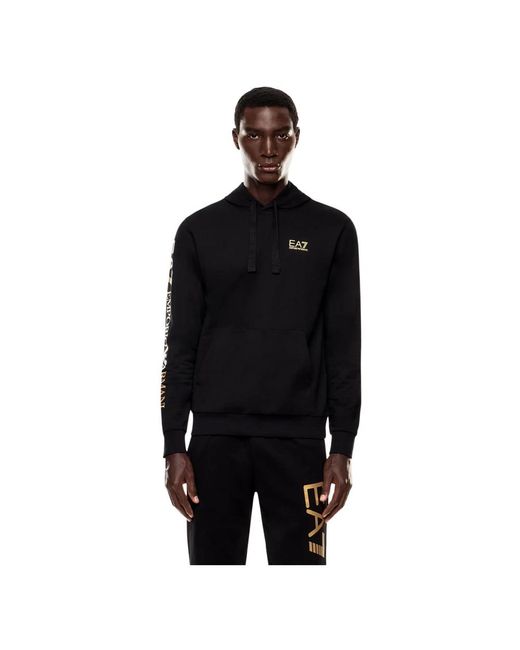 EA7 Black Hoodies for men
