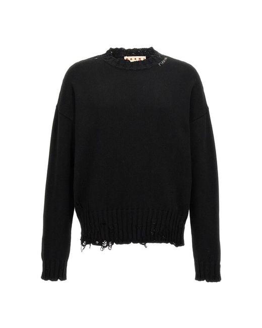 Round-Neck Knitwear Marni de hombre de color Black