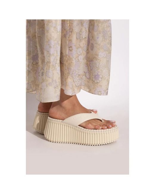 Chloé White Wedges