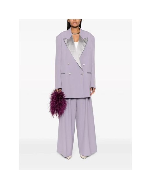 Dries Van Noten Purple Wide Trousers