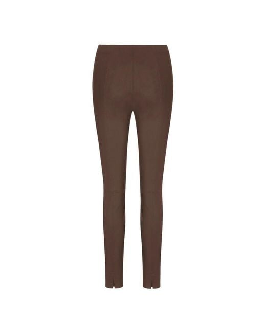RAFFAELLO ROSSI Brown Basic Leggings Mit Hinteren Schlitzen