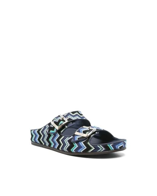Missoni Blue Sliders for men