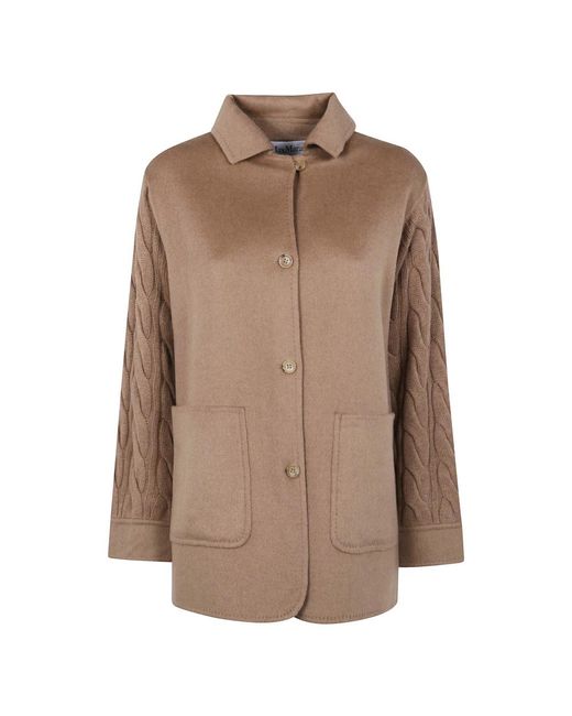 Max Mara Single-Breasted Coats in het Brown