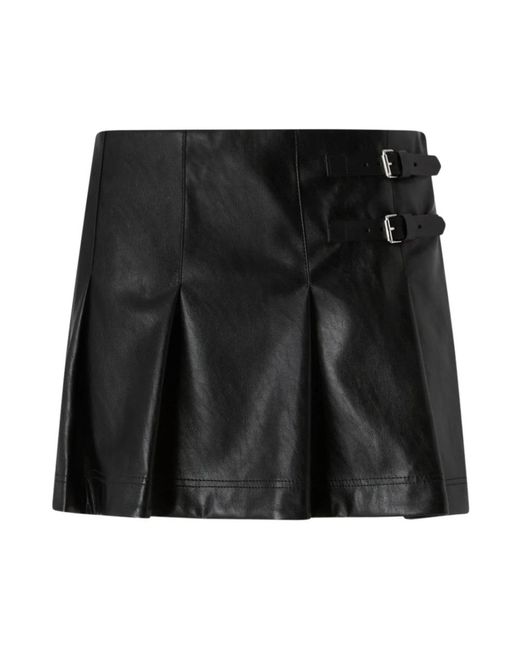 Pinko Black Leather Skirts