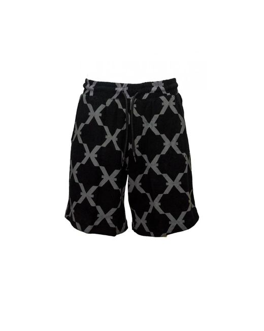 Shorts in cotone nero ump24132be 9f di John Richmond in Black da Uomo