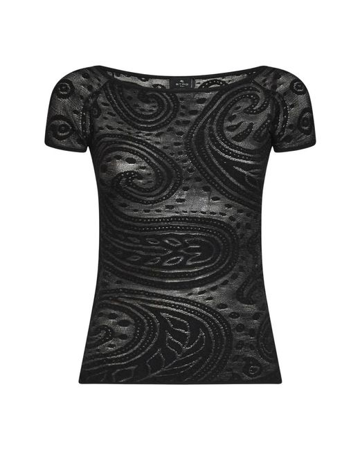 Etro Black Round-Neck Knitwear