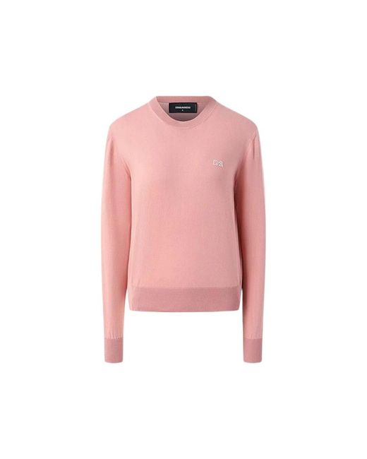 DSquared² Pink Round-Neck Knitwear