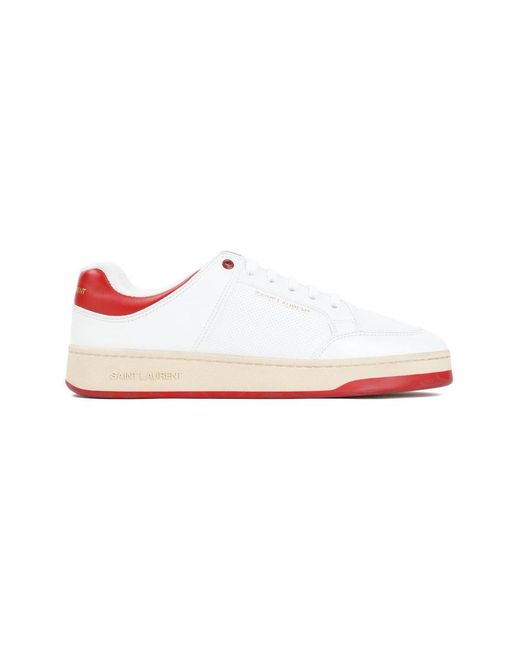 Saint Laurent Witte Leren Sneakers in het White voor heren