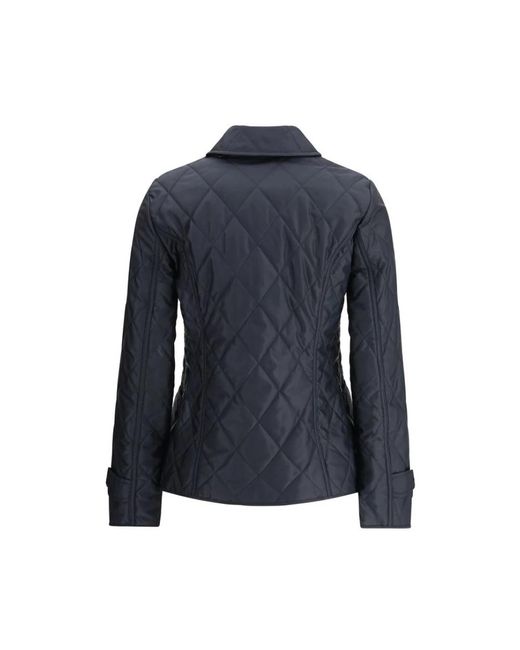 Burberry Blue Gesteppete Fernleigh Jacke Mit Klassischem Kragen
