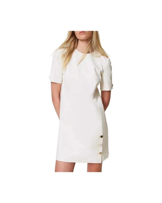 Twinset White Viskosekleid mit elegantem stil