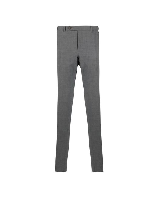 Canali Stretch Wollen Broek Met Zakken in het Gray voor heren