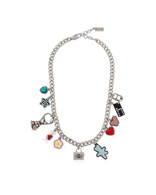 Marc Jacobs Metallic Kurze halskette mit bunten anhängern