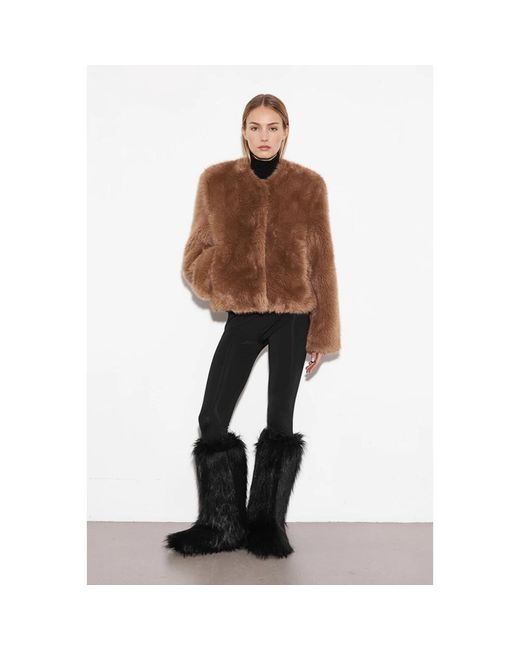 Stand Studio Brown Faux Fur & Shearling Jackets