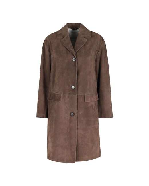 Max Mara Jassen ,Bruin ,Suède Hydrangea in het Brown