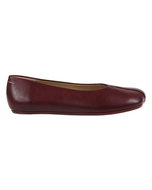 MM6 by Maison Martin Margiela Platte Leren Ballerinaschoenen in het Purple