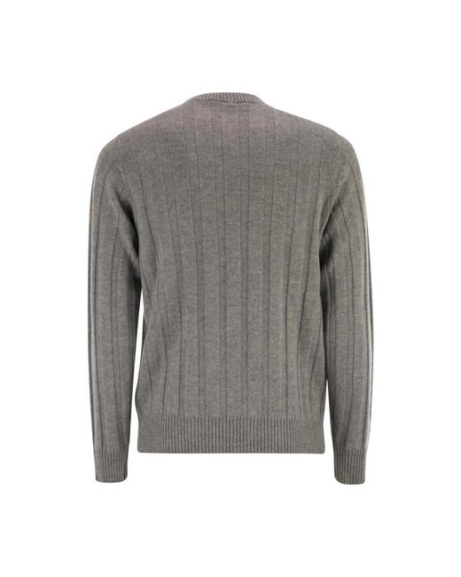 Peserico Gray Round-Neck Knitwear for men