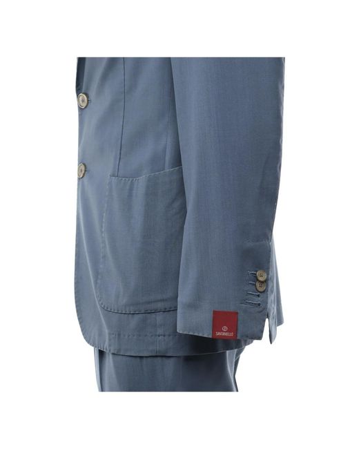Santaniello Blue Single Breasted Suits for men